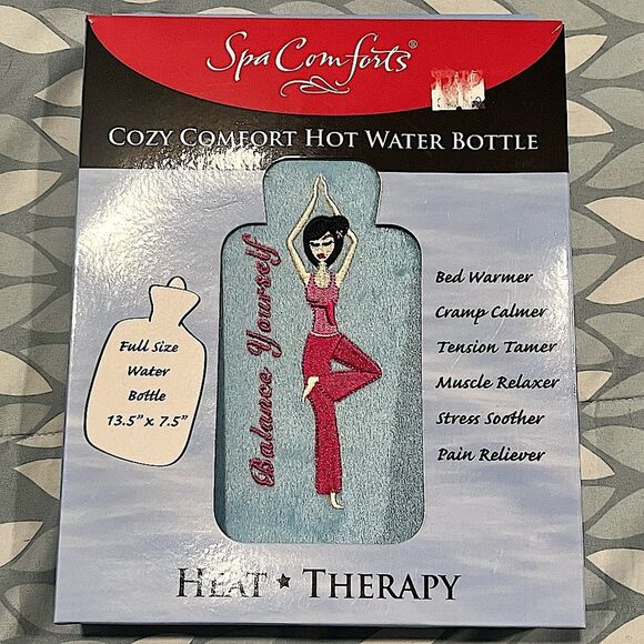 NIB Spa Comforts Cozy Comforts Hot Water Bottle - Hot Water Heat Therapy - Picture 1 of 3